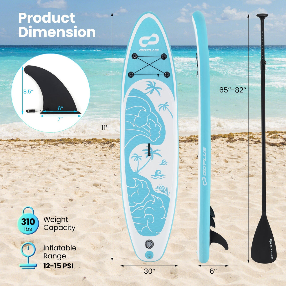 10/11-Foot Inflatable Stand Up Paddle Board