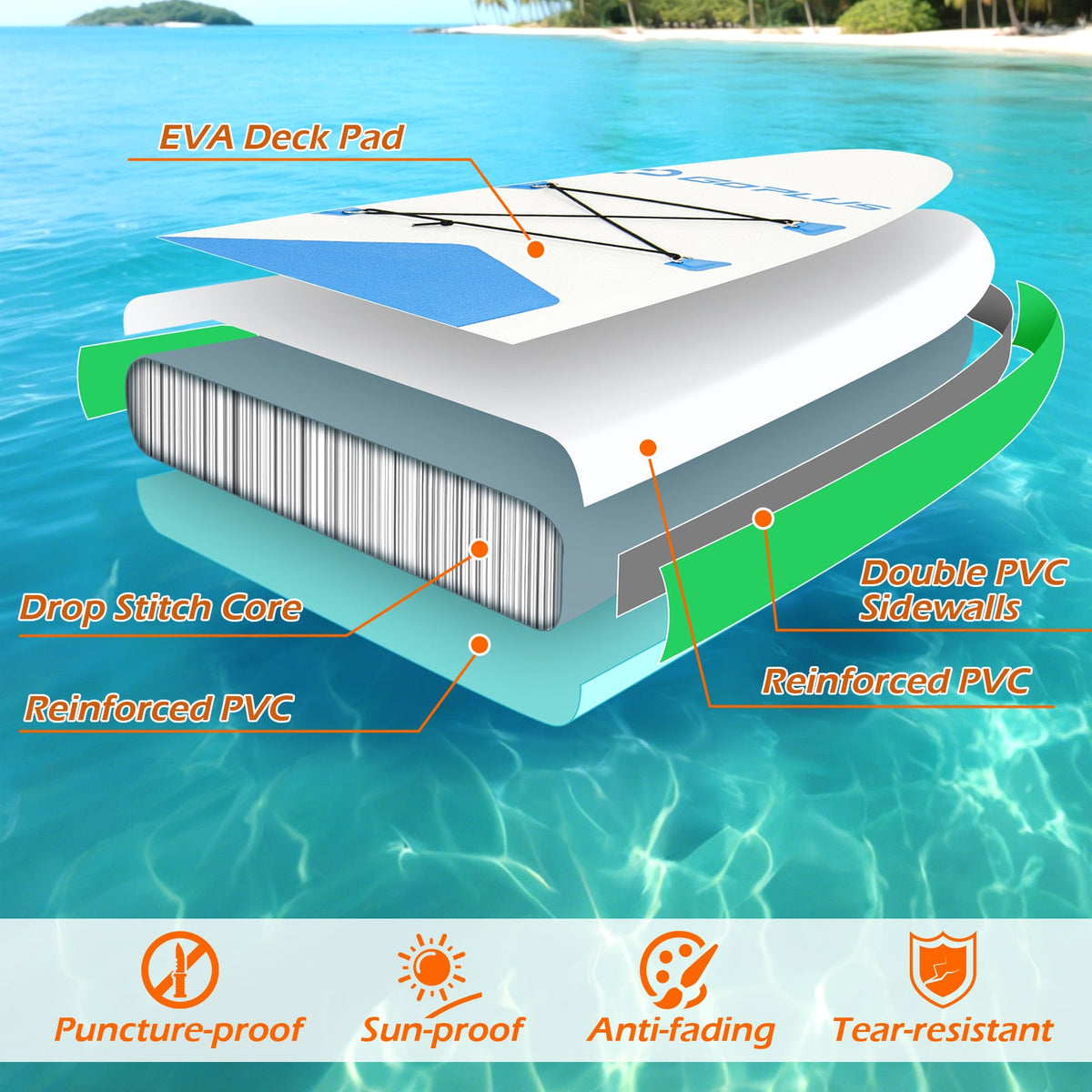 11-Foot Premium Inflatable SUP Paddle Board