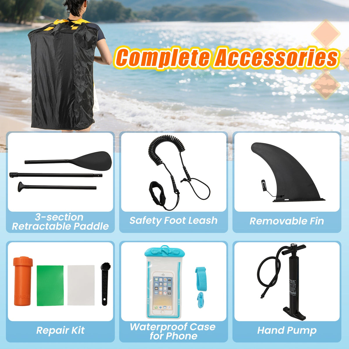 11-Foot Premium Inflatable SUP Paddle Board