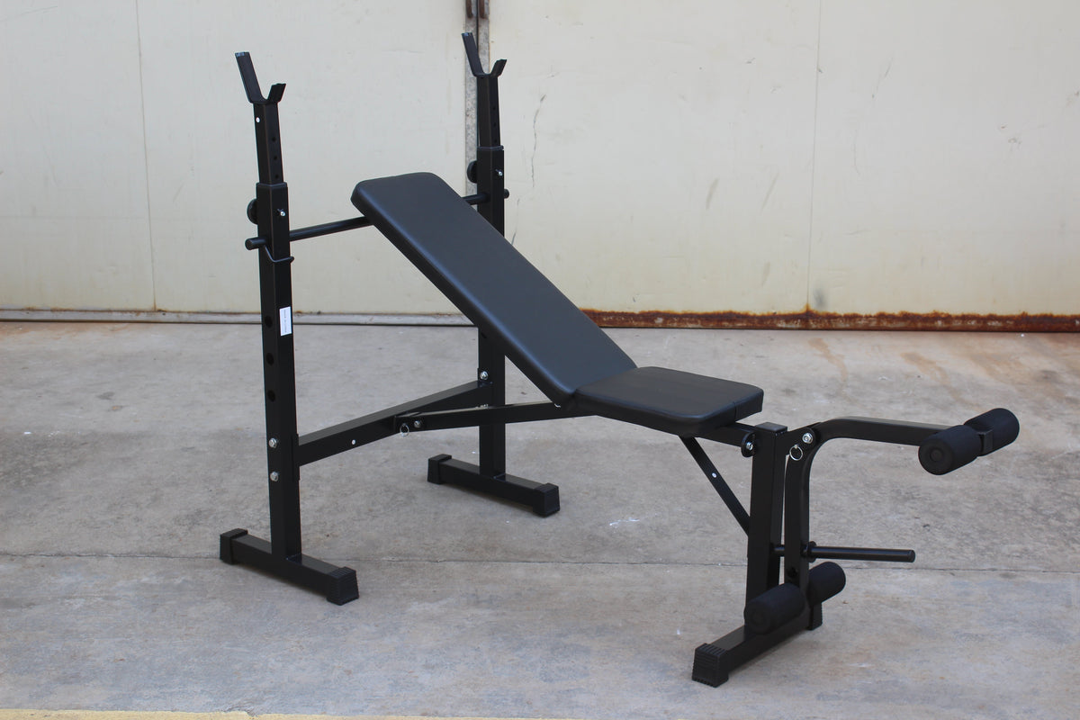 Olympic Weight Bench Press Set with Squat Rack