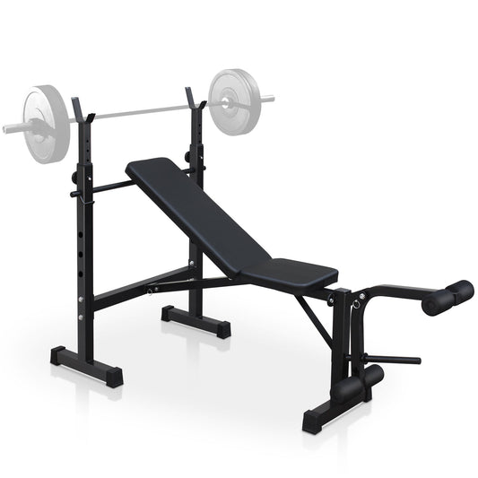 Olympic Weight Bench Press Set with Squat Rack