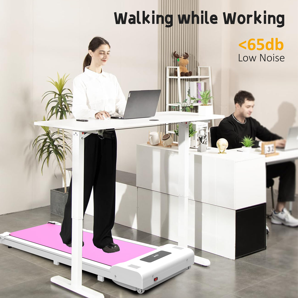 Pink Under-Desk Treadmill with LED Display