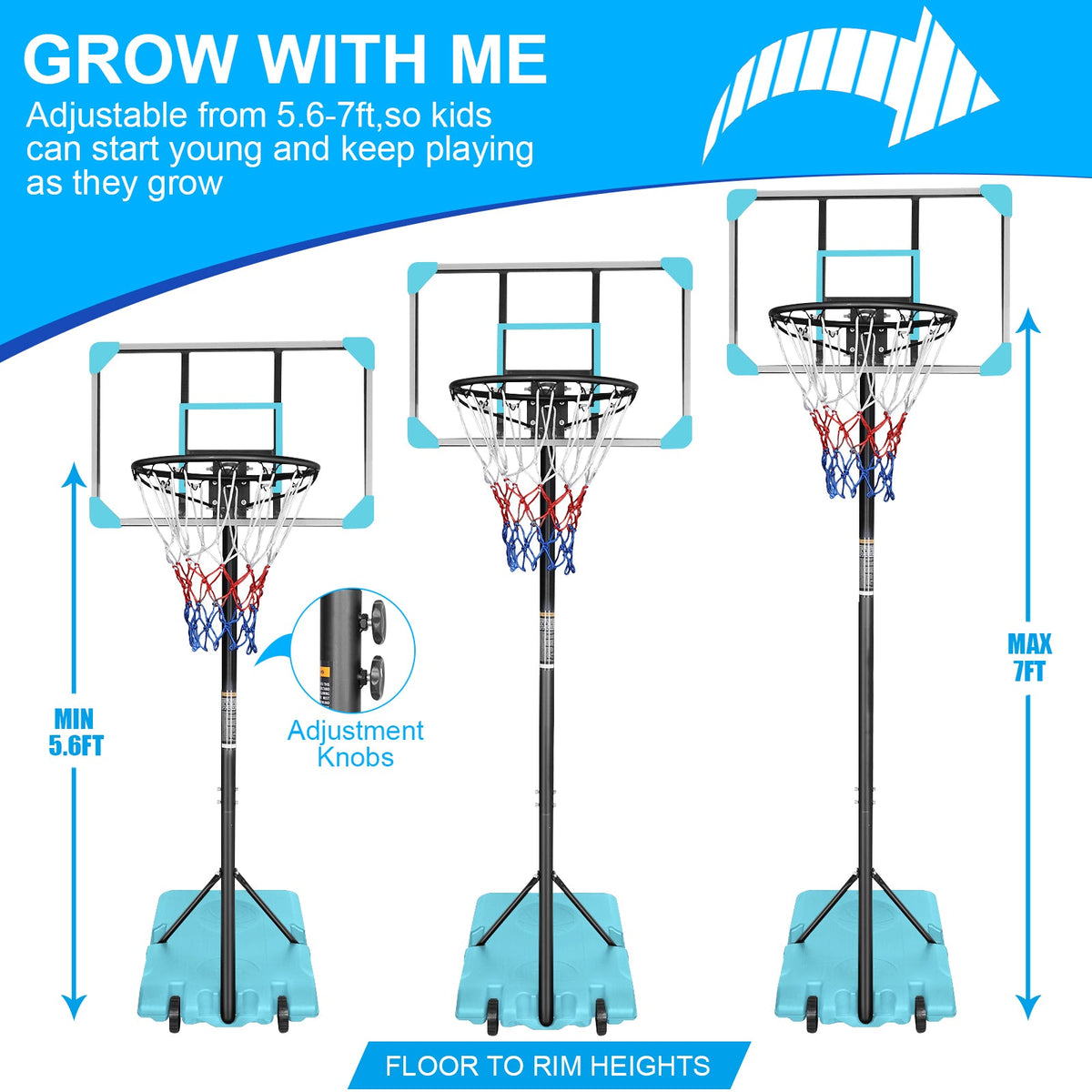Portable Adjustable Basketball Goal System