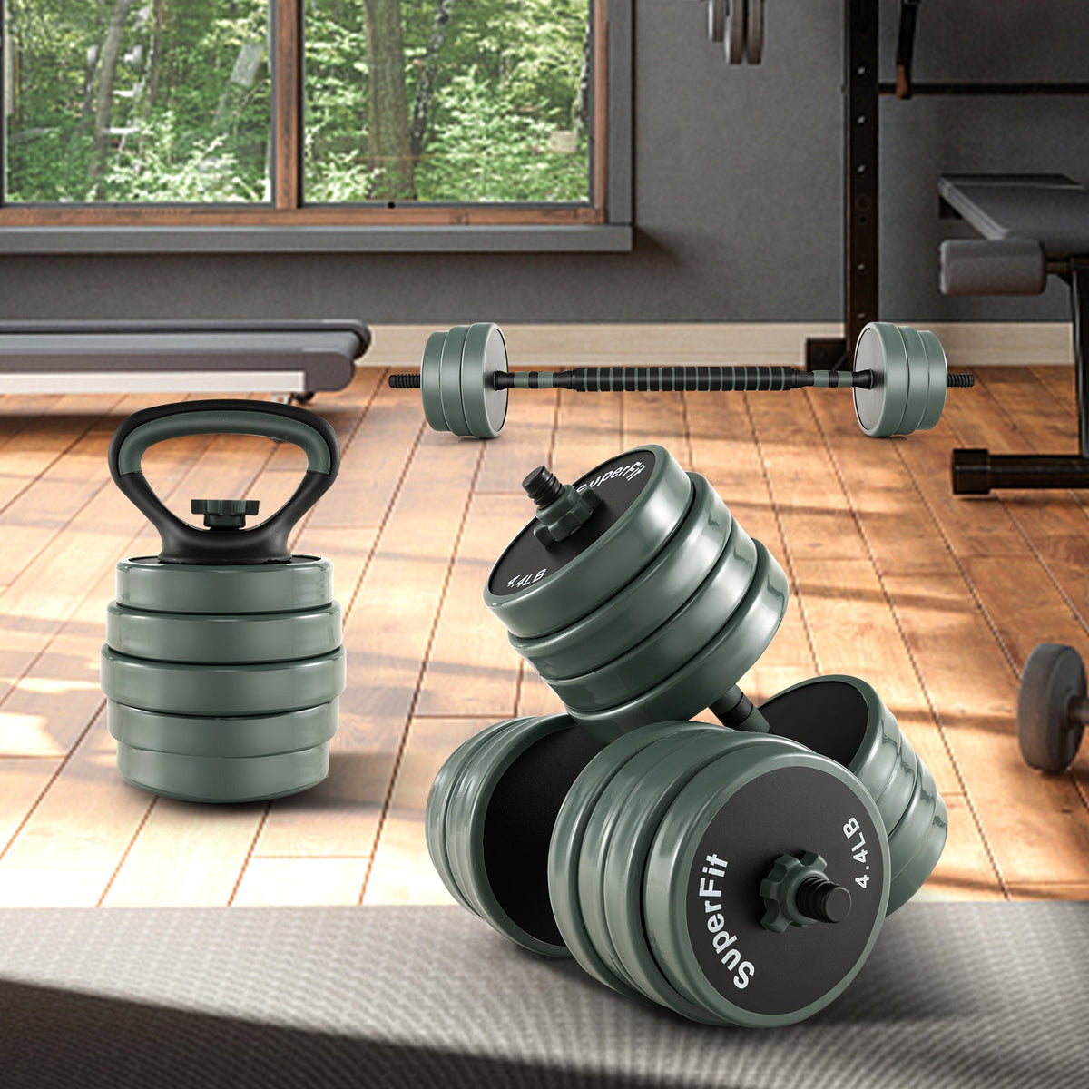 4-in-1 Adjustable Weight Dumbbell Set