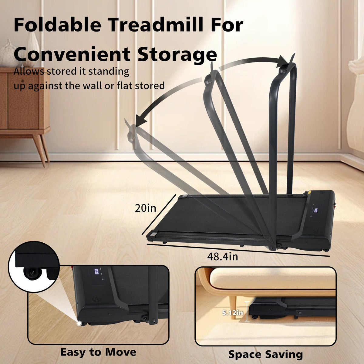 2-in-1 Folding Under Desk Walking Pad