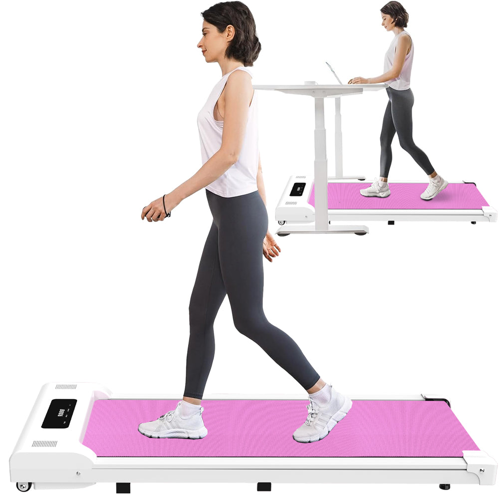Pink Under-Desk Treadmill with LED Display