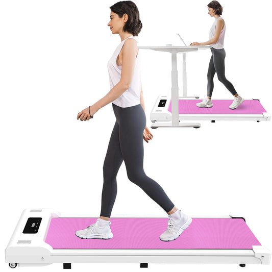 Pink Under-Desk Treadmill with LED Display