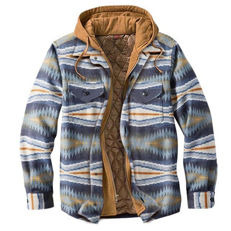 Men's Plaid Hooded Soft Warm Jacket