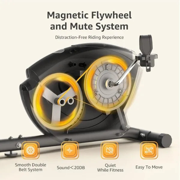 Black Magnetic Recumbent Exercise Bike