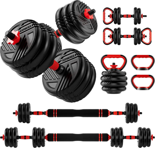 5-in-1 Adjustable Dumbbell Barbell Set
