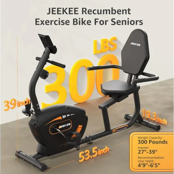 Black Magnetic Recumbent Exercise Bike