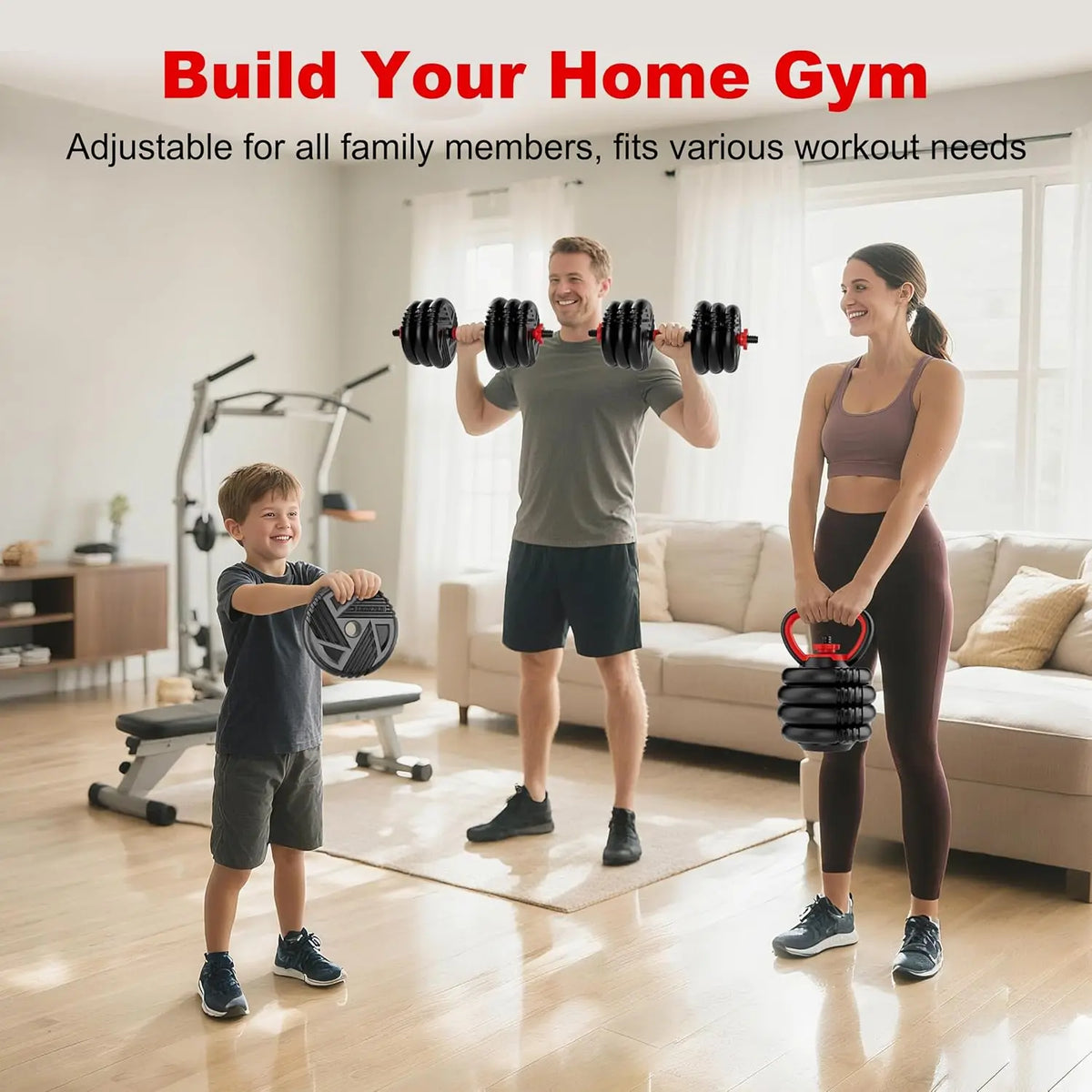5-in-1 Adjustable Dumbbell Barbell Set