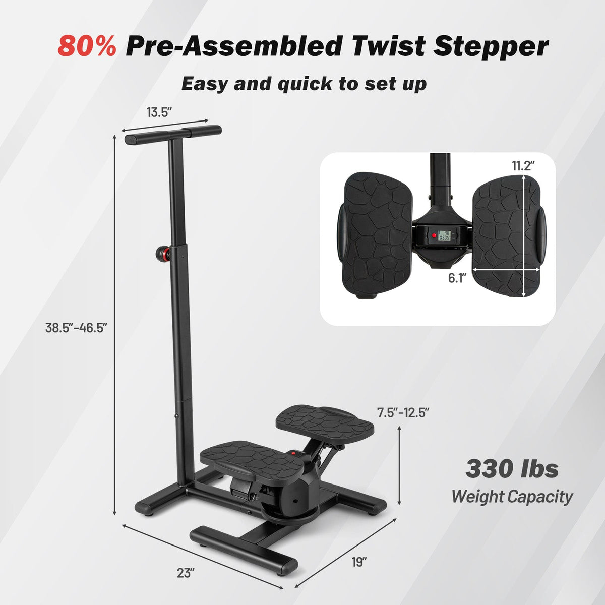 Black Twist Stair Stepper Exercise Equipment