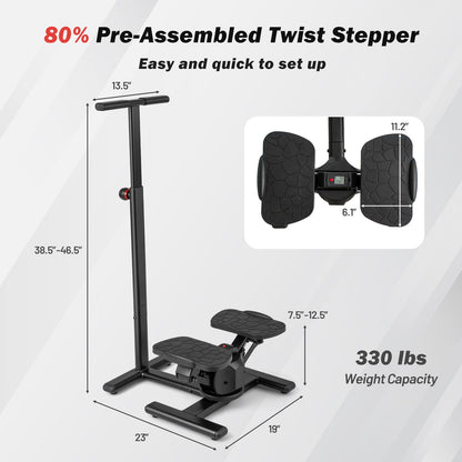 Black Twist Stair Stepper Exercise Equipment