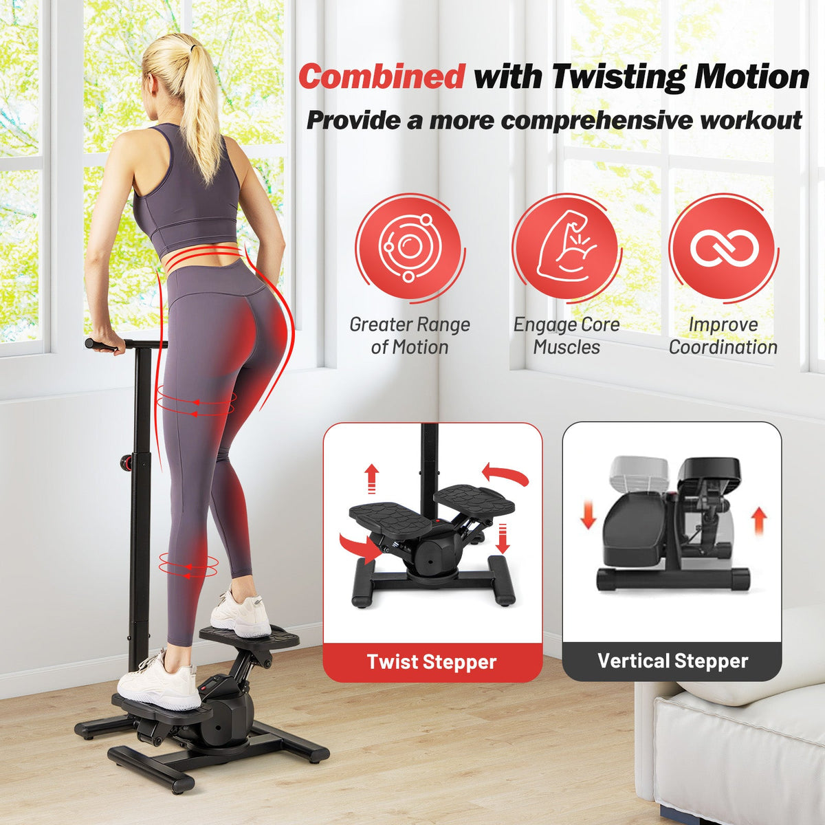 Black Twist Stair Stepper Exercise Equipment