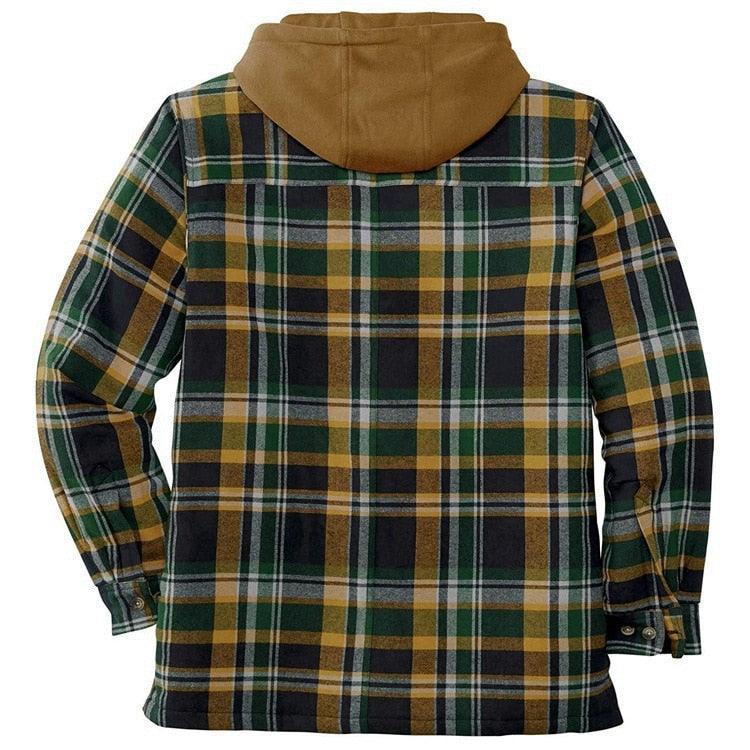 Men's Plaid Hooded Soft Warm Jacket