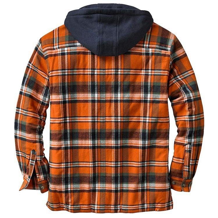 Men's Plaid Hooded Soft Warm Jacket