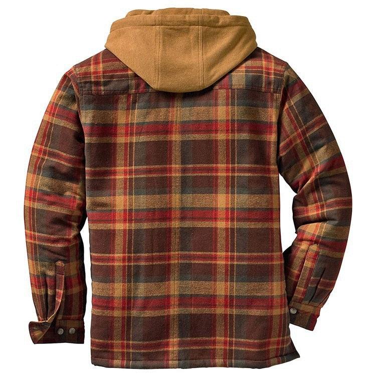 Men's Plaid Hooded Soft Warm Jacket