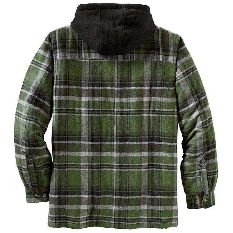 Men's Plaid Hooded Soft Warm Jacket