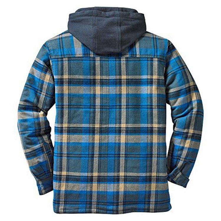 Men's Plaid Hooded Soft Warm Jacket