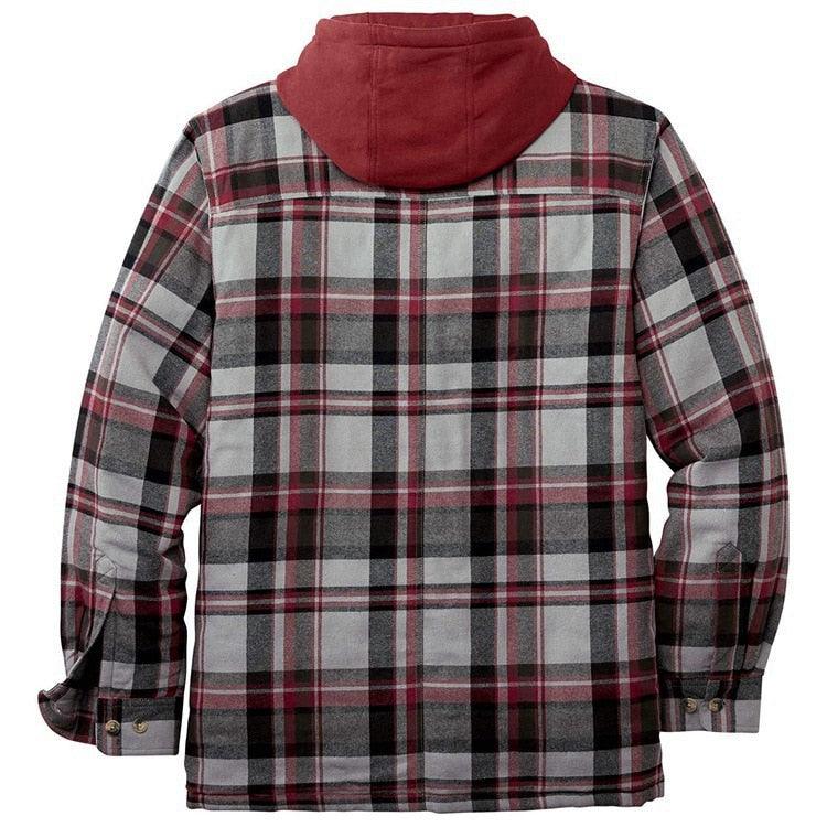Men's Plaid Hooded Soft Warm Jacket