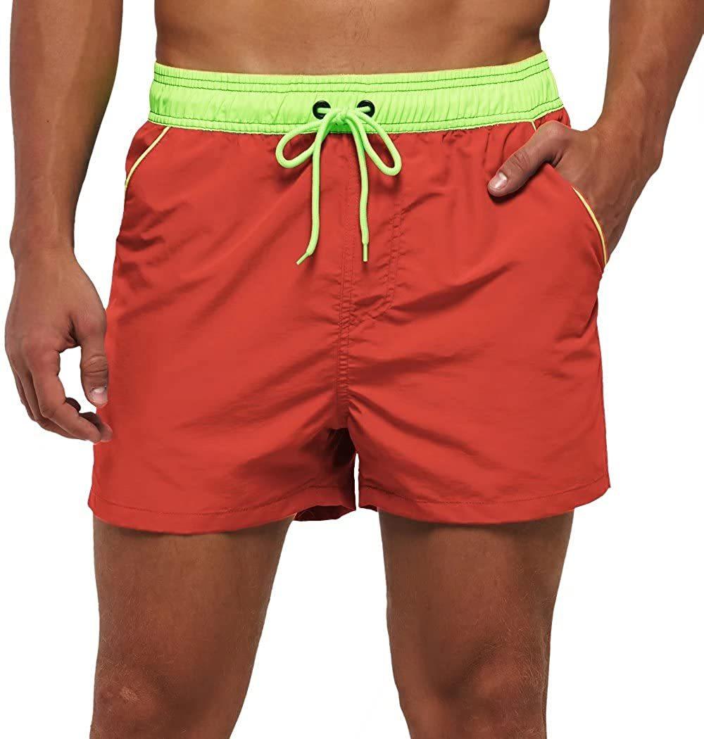 Men's Adjustable Swim Trunks with Mesh Liner