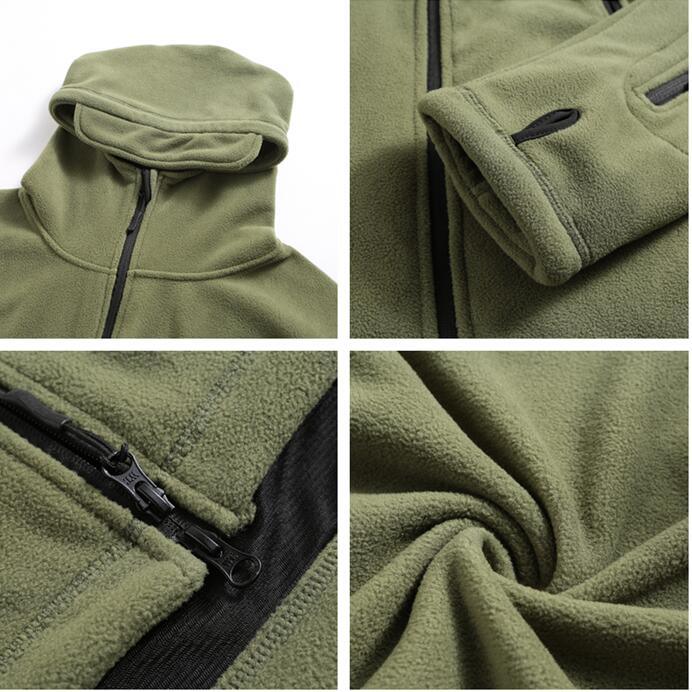Men's Lightweight Tactical Fleece Hooded Jacket
