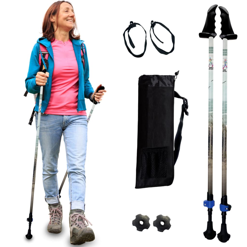 Adjustable Collapsible Walking Poles with Stability Grips