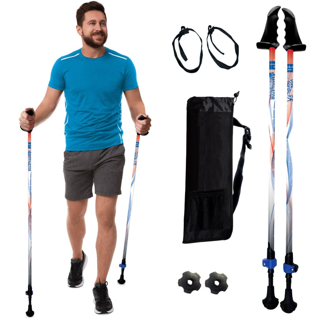 Adjustable Collapsible Walking Poles with Stability Grips