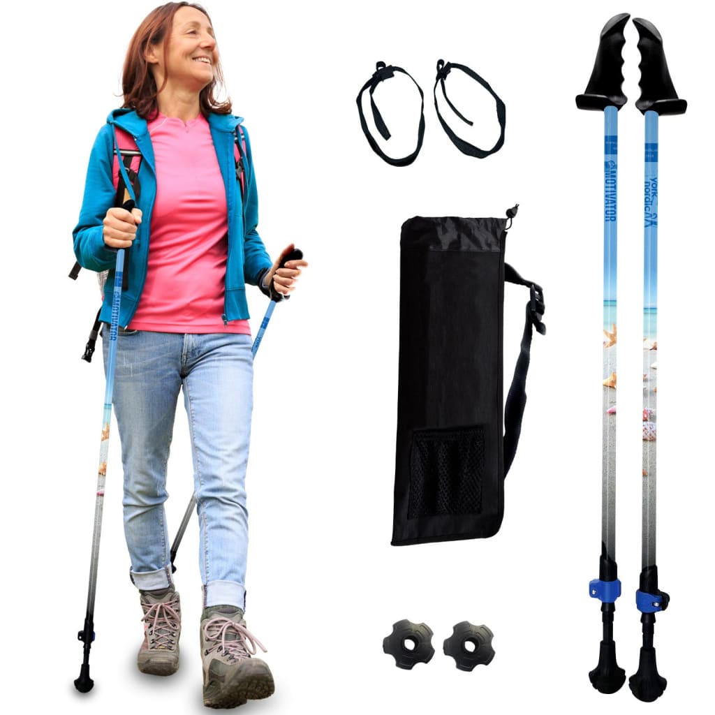 Adjustable Collapsible Walking Poles with Stability Grips