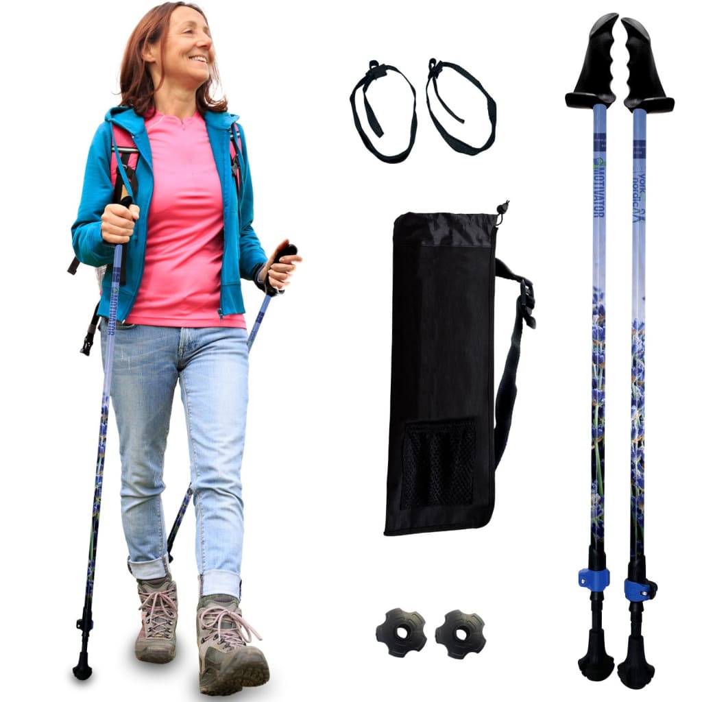 Adjustable Collapsible Walking Poles with Stability Grips