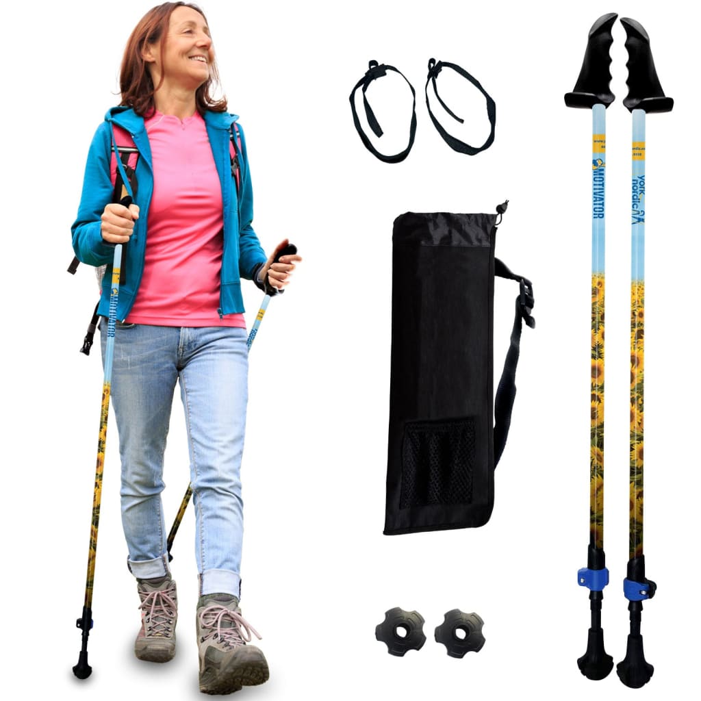 Adjustable Collapsible Walking Poles with Stability Grips