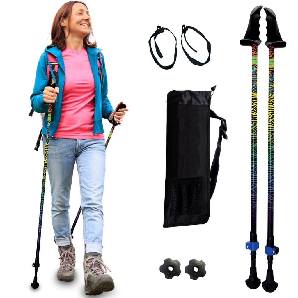 Adjustable Collapsible Walking Poles with Stability Grips