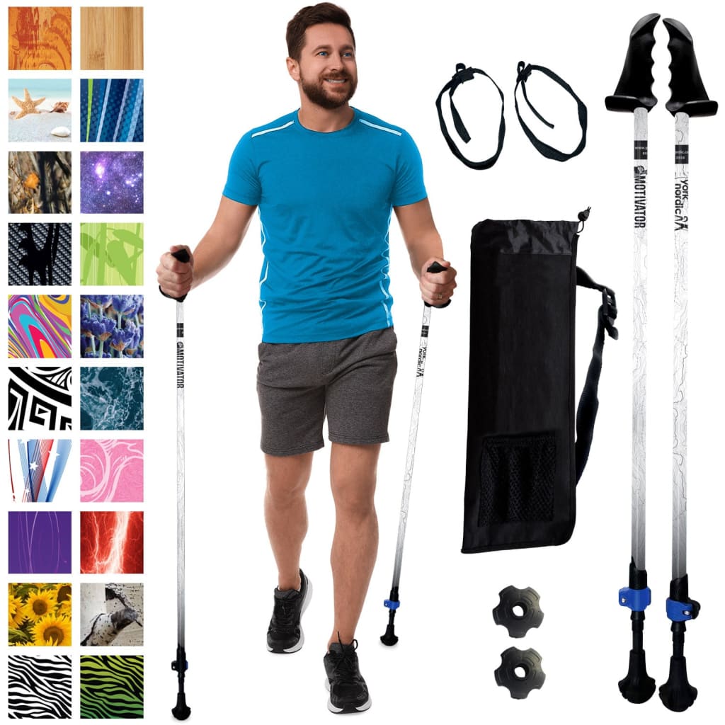 Adjustable Collapsible Walking Poles with Stability Grips