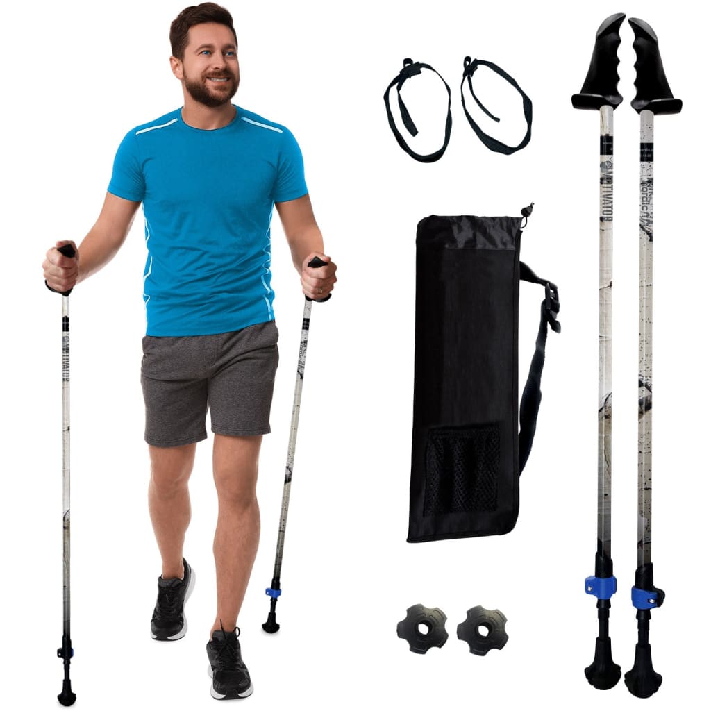 Adjustable Collapsible Walking Poles with Stability Grips