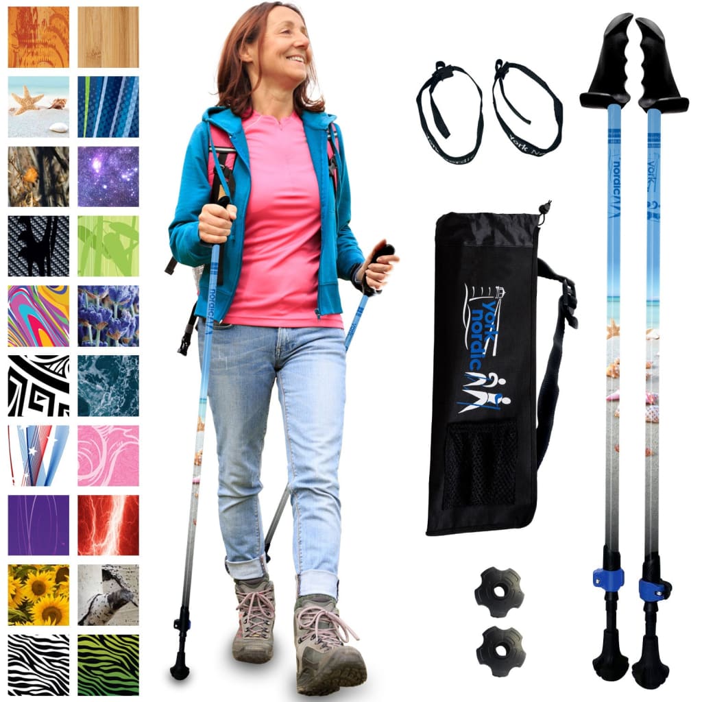 Adjustable Collapsible Walking Poles with Stability Grips