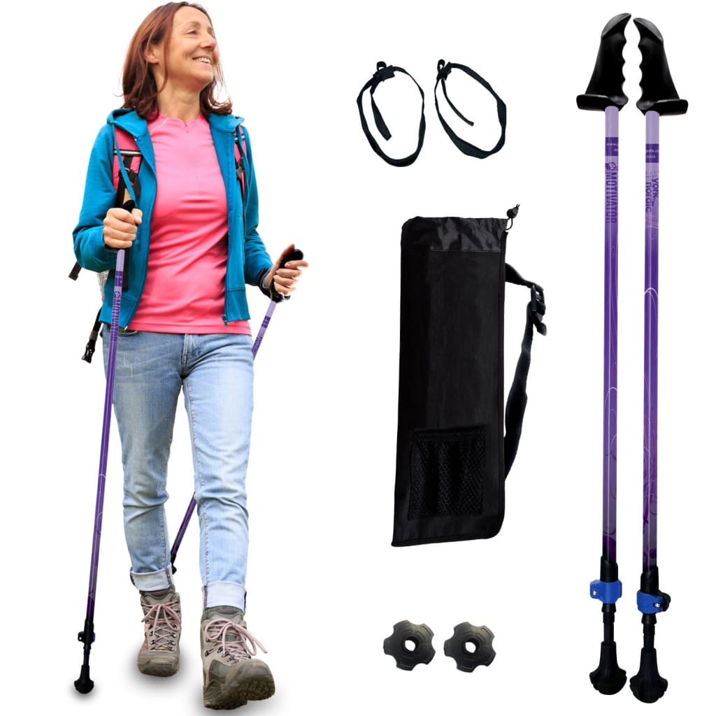 Adjustable Collapsible Walking Poles with Stability Grips