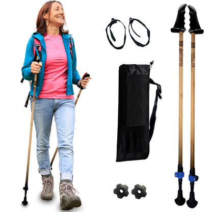 Adjustable Collapsible Walking Poles with Stability Grips