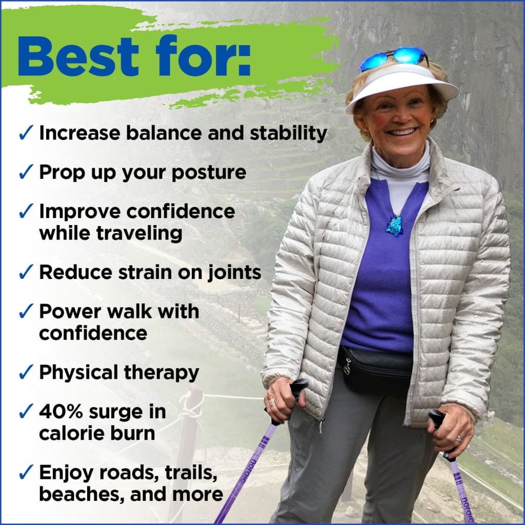 Adjustable Collapsible Walking Poles with Stability Grips