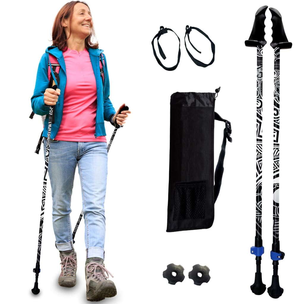 Adjustable Collapsible Walking Poles with Stability Grips
